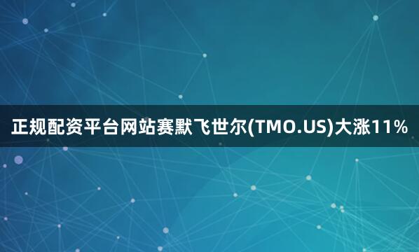 正规配资平台网站赛默飞世尔(TMO.US)大涨11%